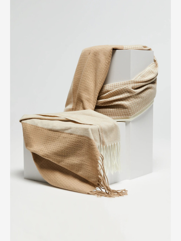 Moodo Béžovo-hnedý dámsky šál Moodo