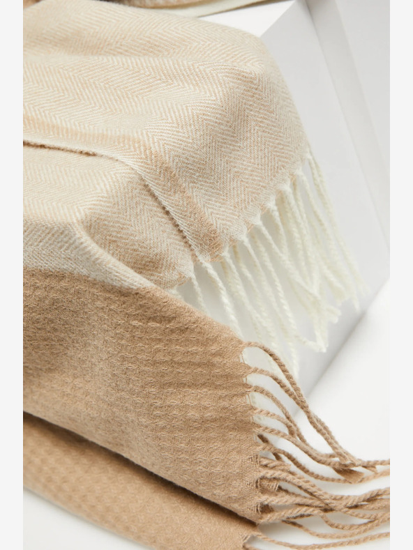 Moodo Béžovo-hnedý dámsky šál Moodo