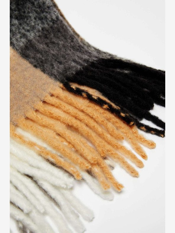 Moodo Čierno-béžový dámsky károvaný šál Moodo