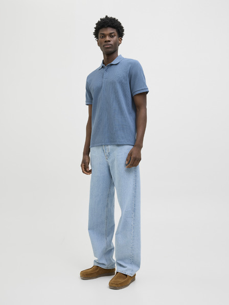 Jack & Jones Modré pánske polo tričko Jack & Jones