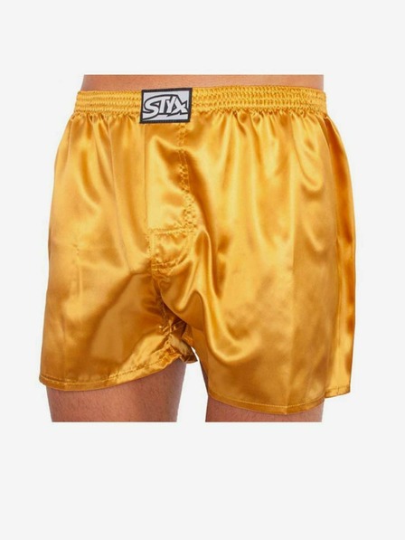Styx Pánske klasické elastické šortky Styx saténové zlaté