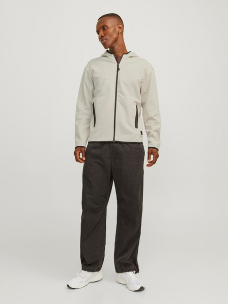 Jack & Jones Jack & Jones Pánska béžová mikina s kapucňou