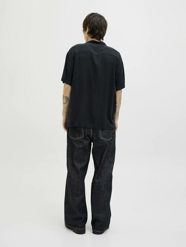 Jack & Jones Čierne pánske tričko s krátkym rukávom Jack & Jones Corp