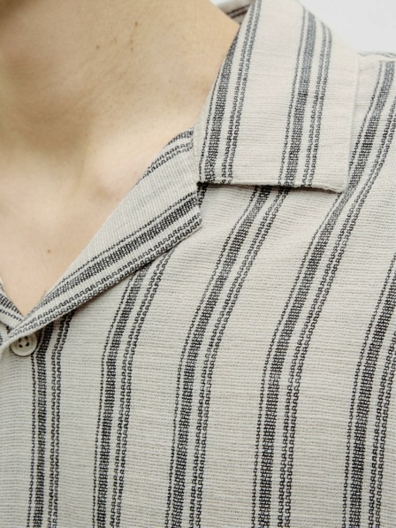 Jack & Jones Jack & Jones Corp Béžová pánska košeľa s krátkym rukávom