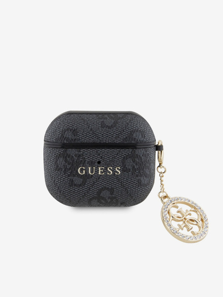 Guess Guess 4G Script PC/PU Charm kryt pre AirPods 3 čierny