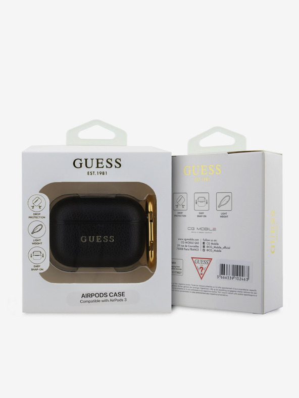 Guess Guess PU Grained Classic Logo puzdro pre AirPods 3 čierne