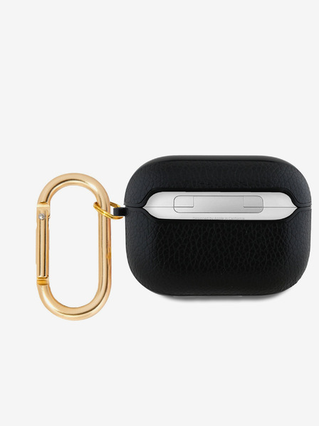 Guess Guess PU zrnité klasické puzdro s logom pre AirPods Pro čierne