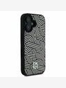 DKNY DKNY PU kožený zadný kryt Magsafe so vzorom kríža pre iPhone 16 slonovinovej farby
