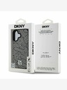 DKNY DKNY PU kožený zadný kryt Magsafe so vzorom kríža pre iPhone 16 slonovinovej farby