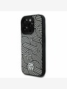 DKNY DKNY PU kožený zadný kryt Crosswalk Pattern Magsafe pre iPhone 16 Pro slonovinová kosť