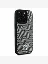 DKNY DKNY PU kožený zadný kryt Crosswalk Pattern Magsafe pre iPhone 16 Pro slonovinová kosť