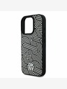 DKNY DKNY PU kožený zadný kryt Crosswalk Pattern Magsafe pre iPhone 16 Pro slonovinová kosť