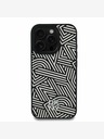 DKNY DKNY PU kožený zadný kryt Crosswalk Pattern Magsafe pre iPhone 16 Pro Max Ivory