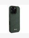 DKNY DKNY PU kožený zadný kryt Magsafe so vzorom mriežky pre iPhone 16 Pro Max Green