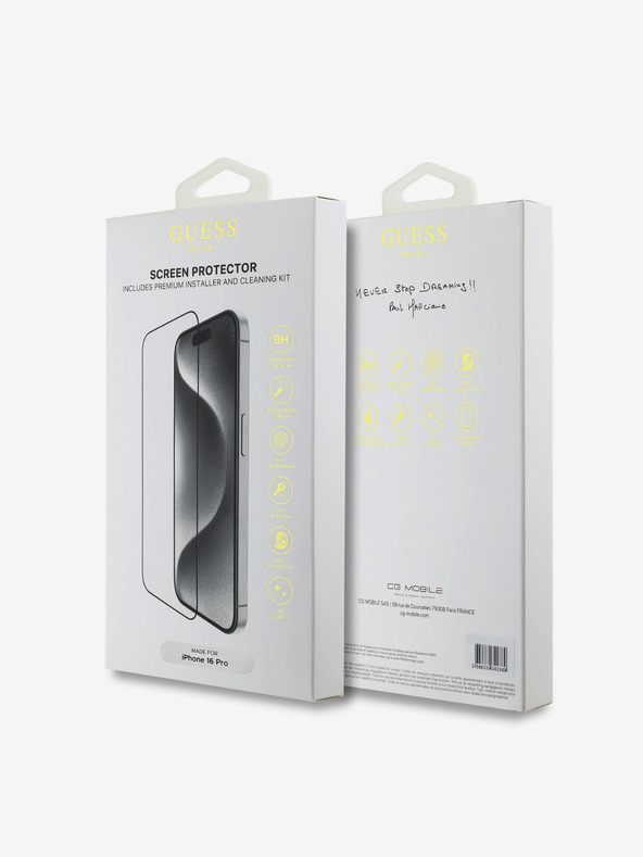 Guess Guess Tvrdené sklo 2.5D pre iPhone 16 Pro Black