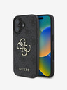 Guess Guess PU 4G Metal Logo Zadný kryt pre iPhone 16 sivý