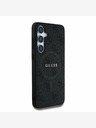 Guess PU Leather 4G Colored Ring MagSafe Zadní Kryt pro Samsung Galaxy S25+ Black Obal na telefón