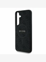 Guess PU Leather 4G Colored Ring MagSafe Zadní Kryt pro Samsung Galaxy S25+ Black Obal na telefón