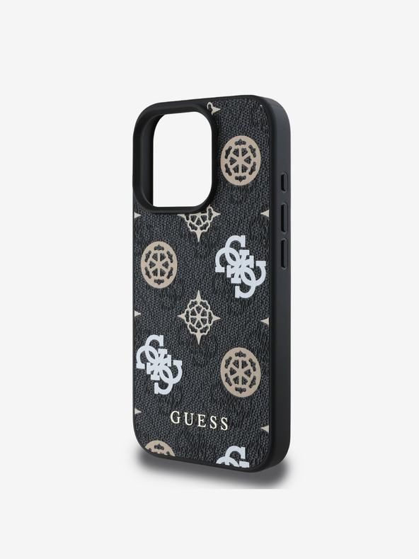 Guess Guess PU 4G Peony MagSafe zadný kryt pre iPhone 16 Pro Max čierny