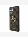 Guess PU 4G Metal Logo Zadní Kryt pro Samsung Galaxy S25 Ultra Brown Obal na telefón