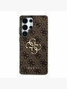 Guess PU 4G Metal Logo Zadní Kryt pro Samsung Galaxy S25 Ultra Brown Obal na telefón