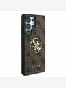 Guess PU 4G Metal Logo Zadní Kryt pro Samsung Galaxy S25 Ultra Brown Obal na telefón