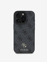 Guess Guess PU 4G Small Metal Logo MagSafe zadný kryt pre iPhone 16 Pro sivý