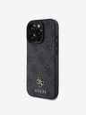 Guess Guess PU 4G Small Metal Logo MagSafe zadný kryt pre iPhone 16 Pro sivý