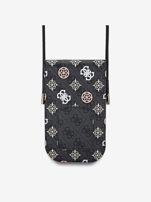 Guess Guess PU 4G Pivoňka Viacfarebná taška na telefón Čierna