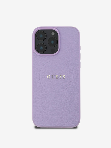 Guess Guess PU Grained Classic Logo MagSafe zadný kryt pre iPhone 16 Pro fialový