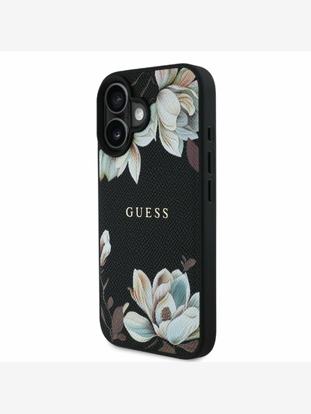 Guess Guess PU Grained Magnolia Zadný kryt MagSafe pre iPhone 16 Black
