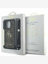 Guess Guess PU PU 4G kovové logo Crossbody Strap zadný kryt pre iPhone 15 Pro Max hnedý