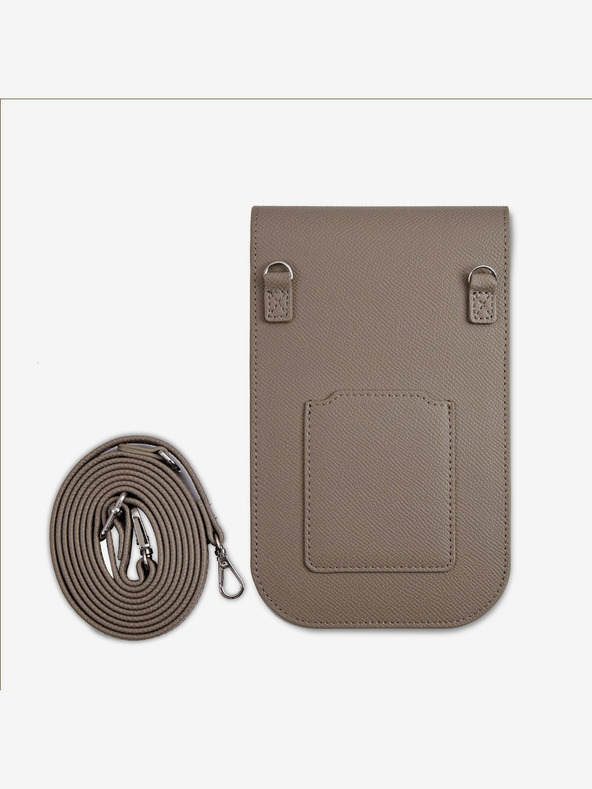 Guess Taška na telefón Guess PU Grained Triangle Logo Brown