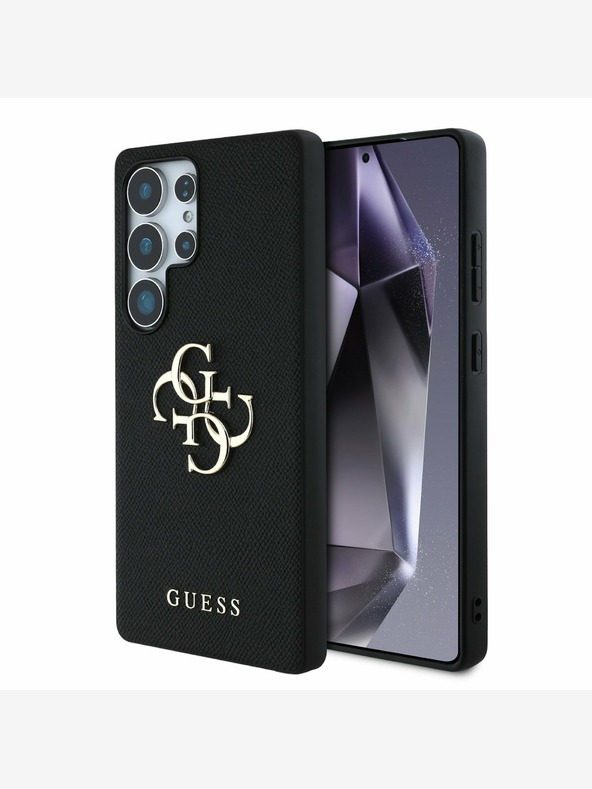 Guess Guess PU Grained 4G Metal Logo Back Cover pre Samsung Galaxy S25 Ultra Black