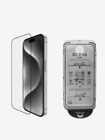 Guess Guess Tvrdené sklo 2.5D pre iPhone 16 čierne
