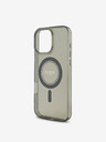 Guess Guess IML Ring MagSafe zadný kryt s kamienkami pre iPhone 16 Pro Max čierny