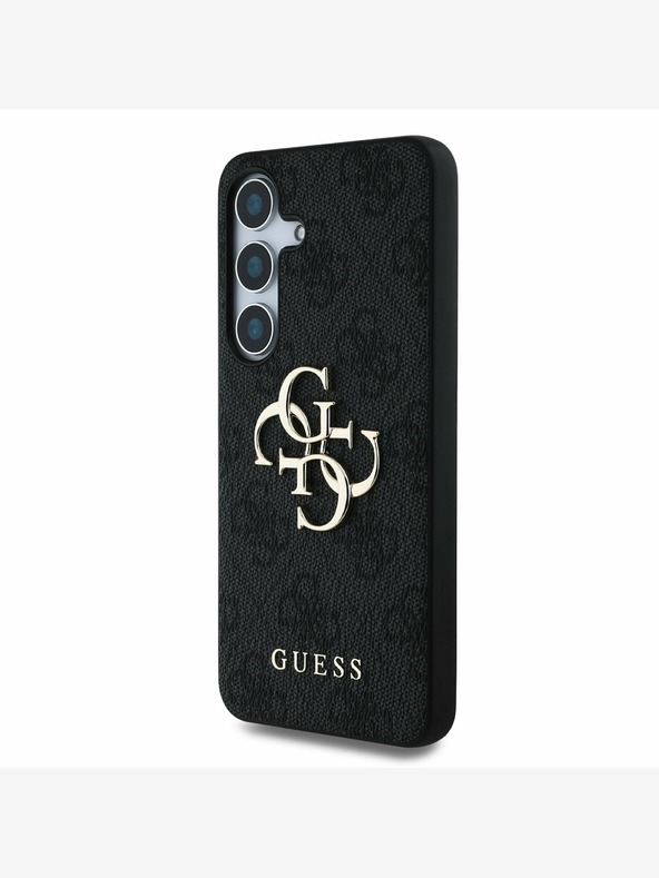 Guess PU 4G Metal Logo Zadní Kryt pro Samsung Galaxy S25+ Grey Obal na telefón