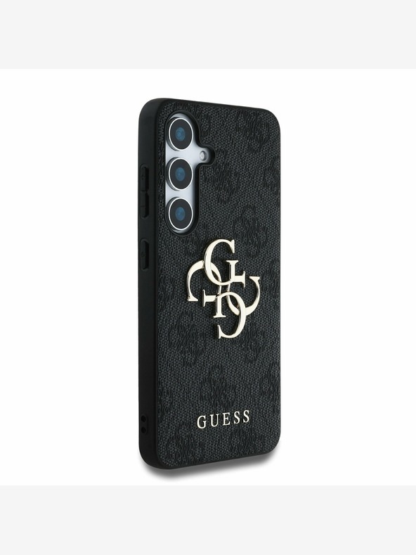 Guess PU 4G Metal Logo Zadní Kryt pro Samsung Galaxy S25+ Grey Obal na telefón