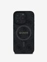 Guess PU Leather 4G Colored Ring MagSafe Zadní Kryt pro iPhone 16 Pro Max Black Obal na telefón