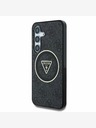 Guess Guess IML 4G zadný kryt s trblietkami a trojuholníkovým logom MagSafe pre Samsung Galaxy S25+ čierny