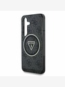Guess Guess IML 4G zadný kryt s trblietkami a trojuholníkovým logom MagSafe pre Samsung Galaxy S25+ čierny