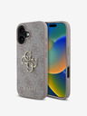 Guess Guess PU 4G Kovové logo Zadný kryt pre iPhone 16 Ružový