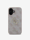 Guess Guess PU 4G Kovové logo Zadný kryt pre iPhone 16 Ružový