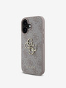 Guess Guess PU 4G Kovové logo Zadný kryt pre iPhone 16 Ružový