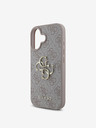 Guess Guess PU 4G Kovové logo Zadný kryt pre iPhone 16 Ružový