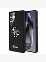 Guess Guess PU Pevný zadný kryt s kovovým logom 4G Glitter pre Samsung Galaxy S25 Ultra Black