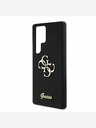 Guess Guess PU Pevný zadný kryt s kovovým logom 4G Glitter pre Samsung Galaxy S25 Ultra Black