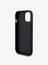 Guess Guess PU pevný zadný kryt 4G s kovovým logom s trblietkami pre iPhone 13 čierny