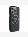 Guess Guess IML 4G Glitter and Triangle Logo MagSafe zadný kryt pre iPhone 16 Pro Max čierny