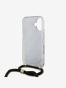 Guess Guess IML 4G Zadný kryt s potlačou Crossbody Strap pre iPhone 16 hnedý